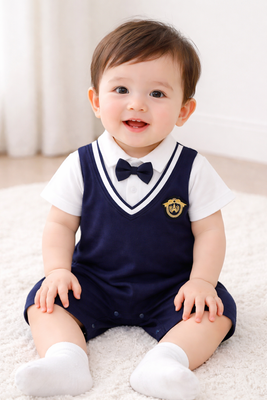 Baby Summer Cotton Bow Tie Romper Dress (0 to 18 months)_img_1