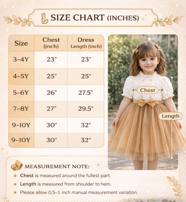 Kids Girls Princess White & Golden Tulle Party Dress (3 to 8 years)_img_8