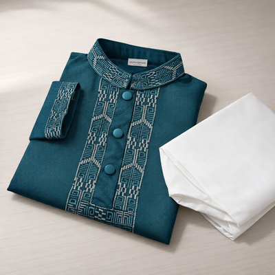 Kids Boy Premium Elegant China Vangchur Saffron EID Panjabi with Pant (2 to 8 years)_img_3