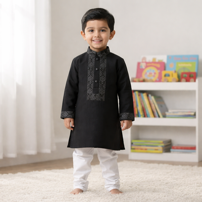 Kids Boy Premium Elegant China Vangchur Saffron EID Panjabi with Pant (2 to 8 years)_img_1
