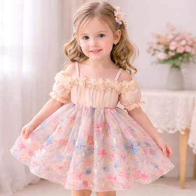 Baby Girl Floral Off Shoulder Princess Dress (1.5 to 6 years) for your ANGEL_img_0