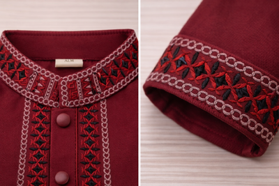 Kids Premium Mauve Embroidered China Saffron Eid Punjabi (0 to 8 years)_img_2