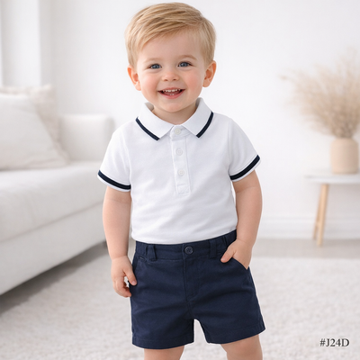 Baby Boy Polo Romper T Shirt with Shorts Pants Set ( 1 to 2 years)_img_0