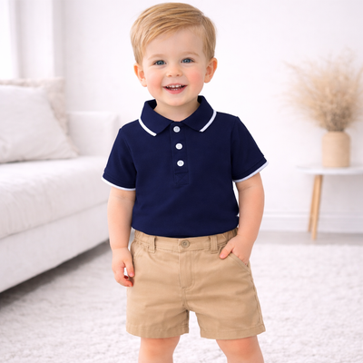 Baby Boy Polo Romper T Shirt with Shorts Pants Set ( 1 to 2 years)_img_1