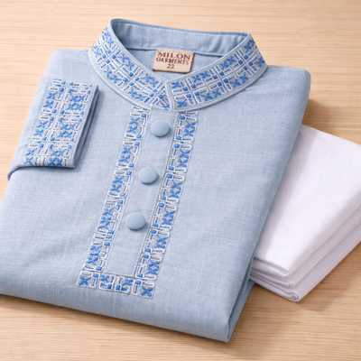 Kids Boy Premium Elegant China Saffron EID Panjabi with Pant (2 to 8 years)_img_5