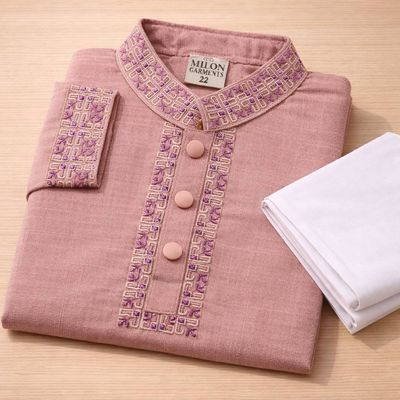 Kids Boy Premium Elegant China Saffron EID Panjabi with Pant (2 to 8 years)_img_3