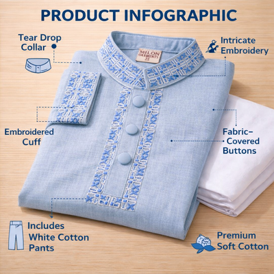 Kids Boy Premium Elegant China Saffron EID Panjabi with Pant (2 to 8 years)_img_7