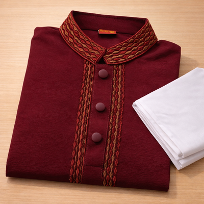 Kids Boy Premium Elegant China Saffron EID Panjabi with Pant (2 to 8 years)_img_3