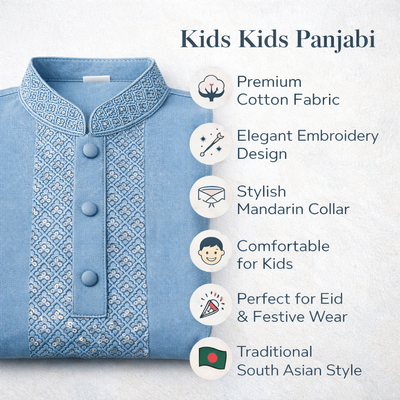 Kids Boy Premium Elegant China Vangchur Golden EID Panjabi with Pant (2 to 8 years)_img_7