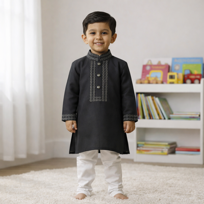 Kids Boy Premium Elegant China Saffron EID Panjabi with Pant (2 to 8 years)_img_2