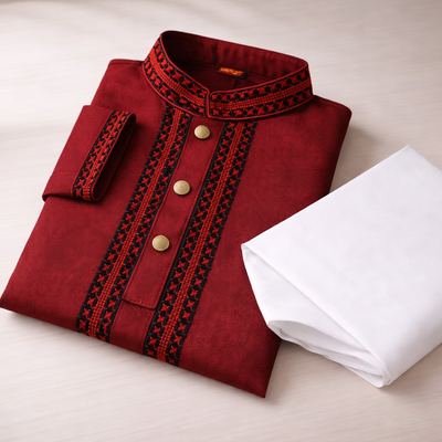 Kids Boy Premium Elegant China Saffron EID Panjabi with Pant (2 to 8 years)_img_5