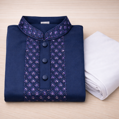 Kids Boy Premium Elegant China Vangchur Golden EID Panjabi with Pant (2 to 8 years)_img_3