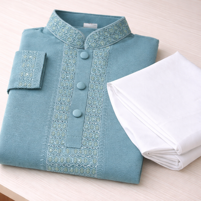 Kids Boy Premium Elegant China Saffron EID Panjabi with Pant (2 to 8 years)_img_5