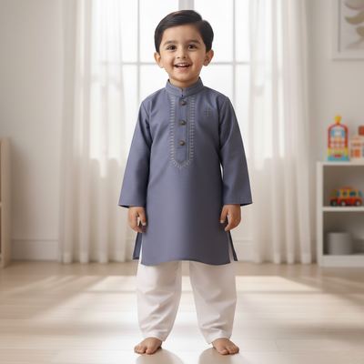 Kids Boy Premium Elegant China Cotton EID Panjabi with Pant (2 to 8 years)_img_2