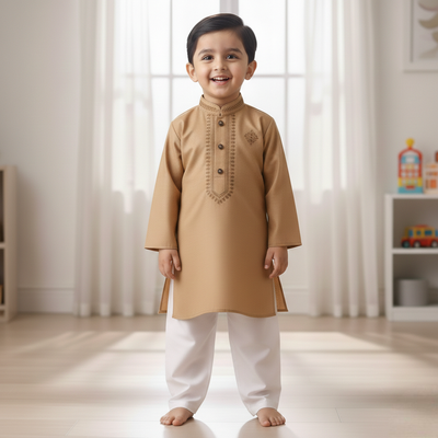 Kids Boy Premium Elegant China Cotton EID Panjabi with Pant (2 to 8 years)_img_1