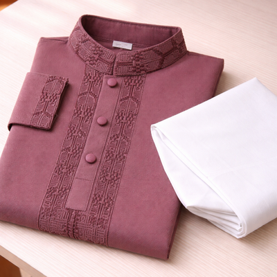 Kids Boy Premium Elegant China Vangchur Saffron EID Panjabi with Pant (2 to 8 years)_img_5