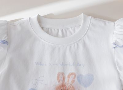 Baby Girl Bunny Print Top & Blue Check Shorts Set (1 to 6 years) for yours ANGEL_img_3