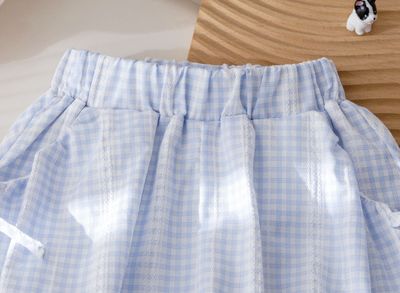 Baby Girl Bunny Print Top & Blue Check Shorts Set (1 to 6 years) for yours ANGEL_img_7