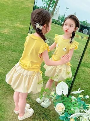 Kids Girls Summer Outfit Set Cute Duck Appliqué Top with Tulle Skirt Set (1 to 5 years) for your ANGEL_img_1