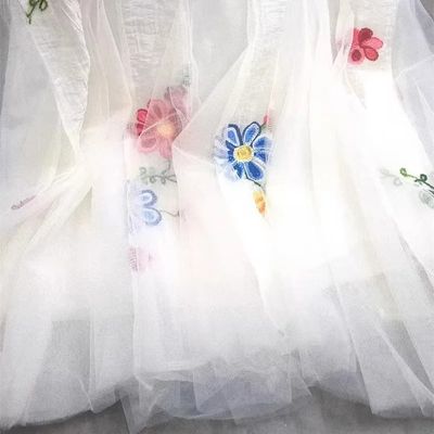 Kids Girls Floral Embroidered Summer Tulle Party Dress with Necklace (2 to 7 years)_img_5