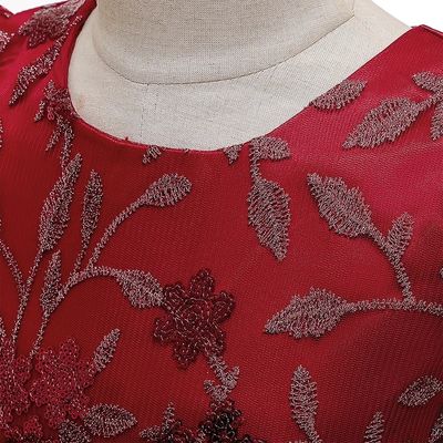 Kids Girls Luxury Princess Embroidered Satin High-Low Party Gown Dress (2 to 7 years)_img_8