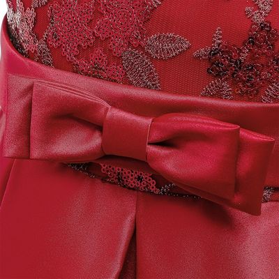 Kids Girls Luxury Princess Embroidered Satin High-Low Party Gown Dress (2 to 7 years)_img_9