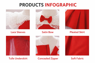 Kids Girls Luxury Red Princess Party Dress (6 months to 3 years) for your ANGEL_img_10