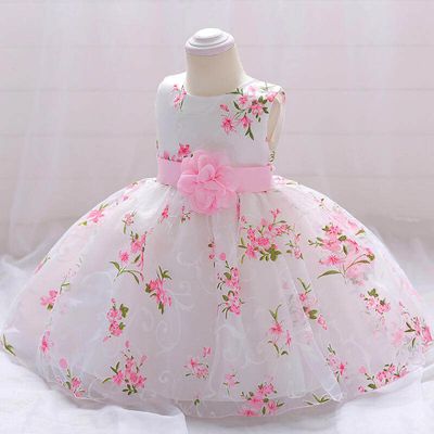 Kids Girls Floral Printed Princess Sleeveless Tulle Party Dress (2 to 6 years)_img_4