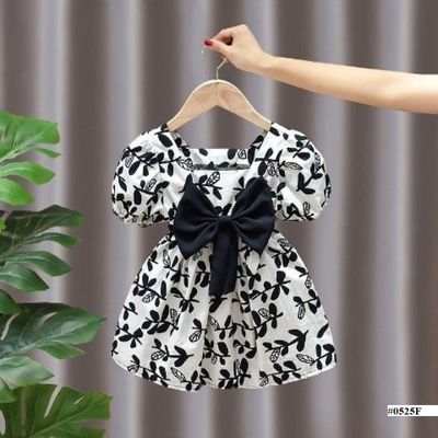 Baby Girls Floral Bow Princess Cute Puff Sleeve Party Dress (6 months to 6 years)_img_6