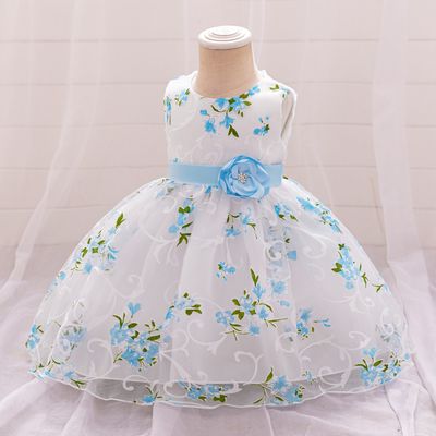 Kids Girls Floral Printed Princess Sleeveless Tulle Party Dress (2 to 6 years)_img_2