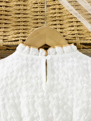 Kids Girls Princess White & Golden Tulle Party Dress (3 to 8 years)_img_4