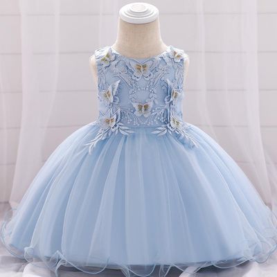 Kids Girls Elegant Princess Butterfly Embroidery Party Dress ( 6 to 24 months)_img_2