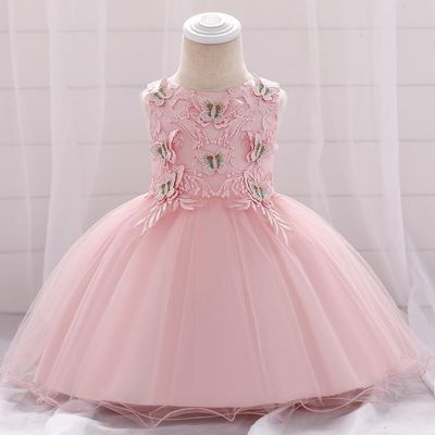 Kids Girls Elegant Princess Butterfly Embroidery Party Dress ( 6 to 24 months)_img_3