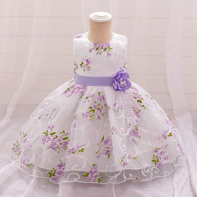 Kids Girls Floral Printed Princess Sleeveless Tulle Party Dress (2 to 6 years)_img_3