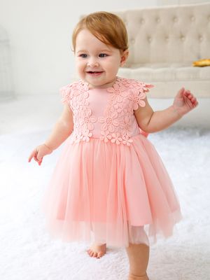 Baby Girls Soft Tulle Princess Floral Party Dress (3 to 36 months)_img_1