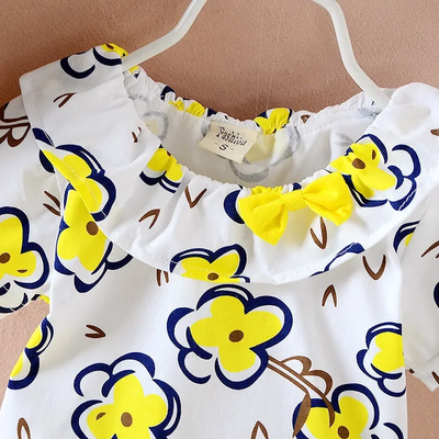 Baby Girl Yellow Floral Summer Top & Shorts Set ( 6 month to 4 years)_img_2