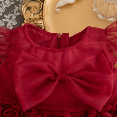 Baby Girl Flying Sleeves Elegant 3D Rose Summer Princess Dress (6 months to 3 years)_img_6