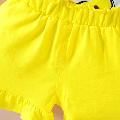 Baby Girl Yellow Floral Summer Top & Shorts Set ( 6 month to 4 years)_img_5