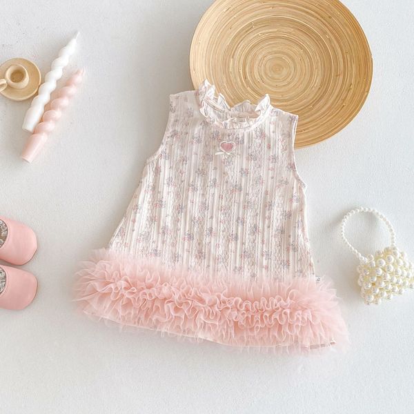 Baby Girl Floral Ruffle Soft Sleeveless Princess Party Dress (0 to 5 years) for yours ANGEL