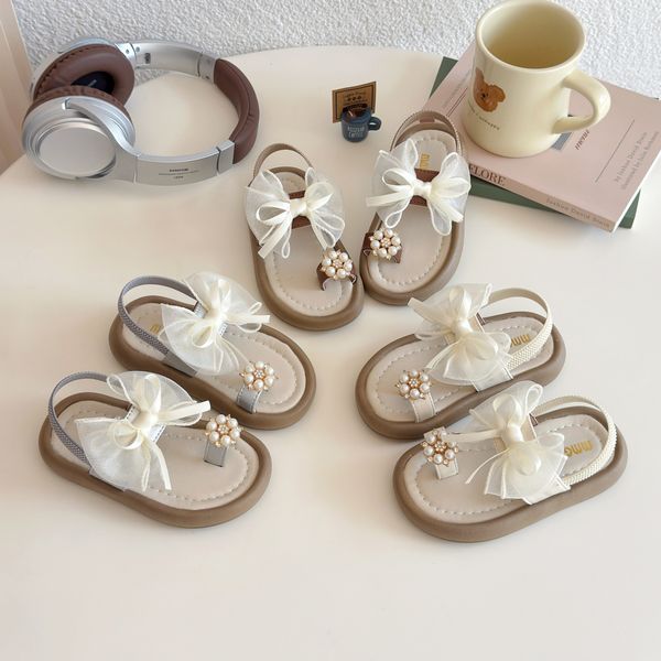 Baby Girl Summer Cute Soft Bow Pearl Sandals (1.5 to 3 years)