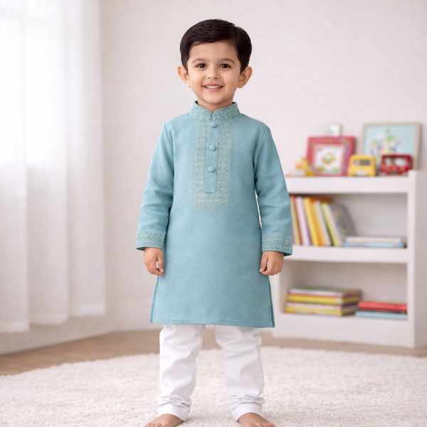 Kids Boy Premium Elegant China Saffron EID Panjabi with Pant (2 to 8 years)