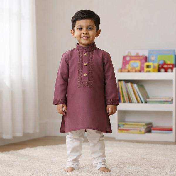 Kids Boy Premium Elegant China Saffron EID Panjabi with Pant (2 to 8 years)