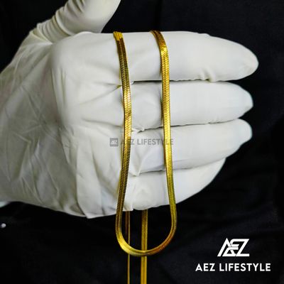 Premium Golden Flat Neck Chain Unisex Chain_img_0