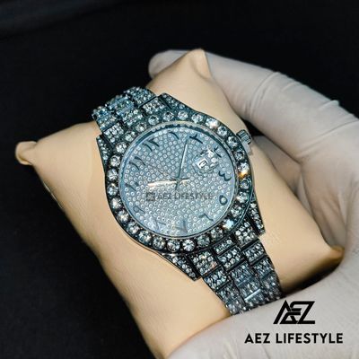 Arabic Full Iced Watch Silver Edition_img_0