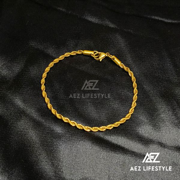 3mm Twist Rope Bracelet (Golden Edition)