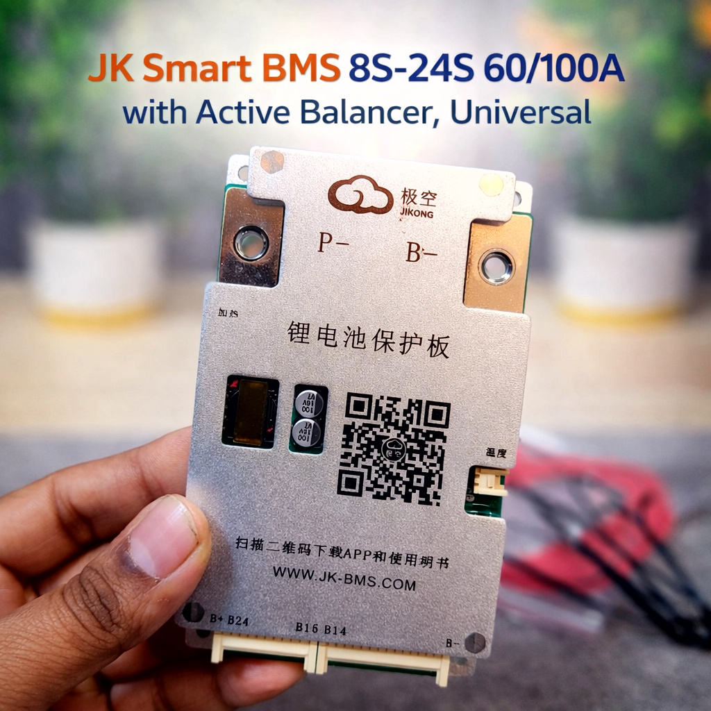 JK Smart Active Balance BMS 8S–24S 60A / 100A with Bluetooth Monitoring System