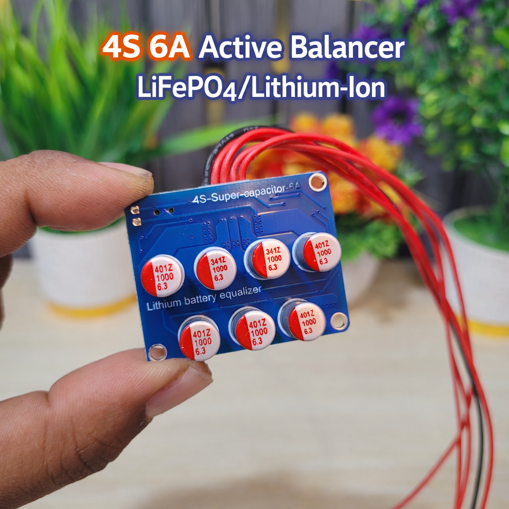 4S 6A Active Balancer for LiFePO4 and Lithium-Ion Battery Packs with Super Capacitor Energy Transfer
