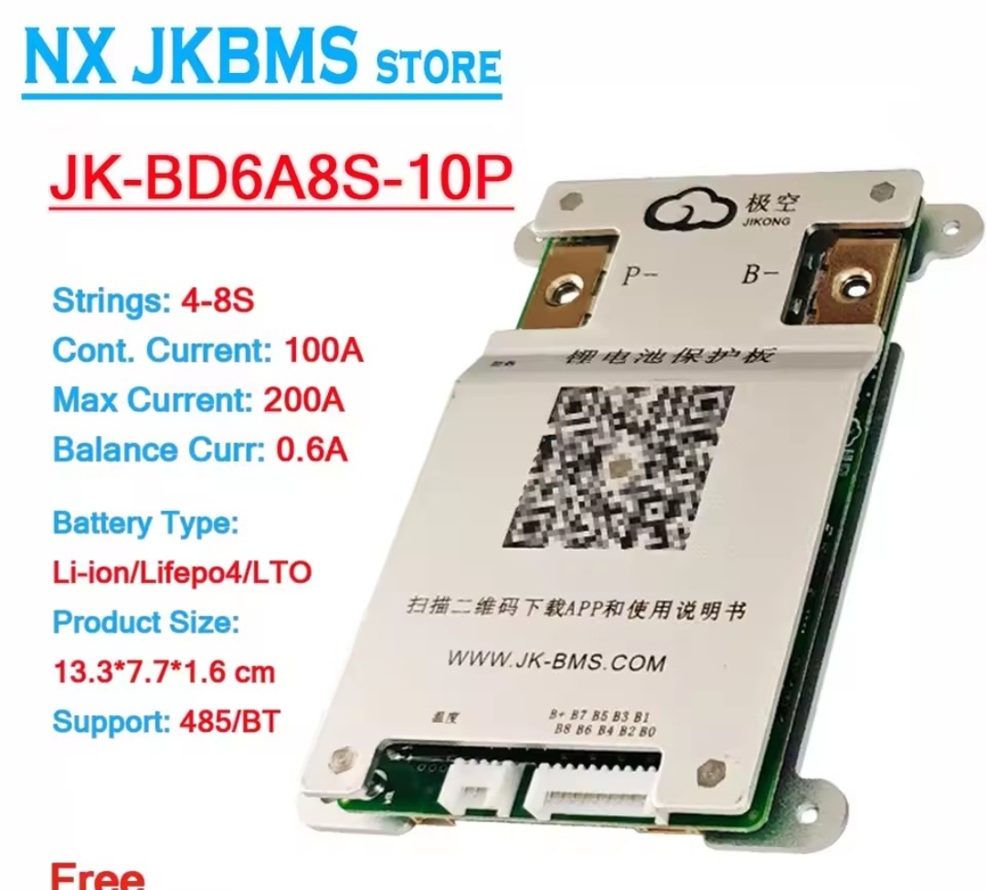 JK Smart 4S–8S 0.6A 100/200A Active Balance BMS  for Lithium / LiFePO4 / LTO –  JK-BD6A8S10P_img_3