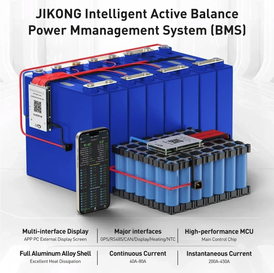 JK Smart 4S–8S 0.6A 100/200A Active Balance BMS  for Lithium / LiFePO4 / LTO –  JK-BD6A8S10P_img_5