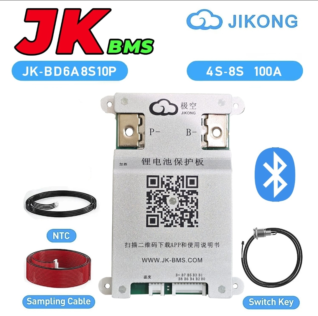 JK Smart 4S–8S 0.6A 100/200A Active Balance BMS  for Lithium / LiFePO4 / LTO –  JK-BD6A8S10P